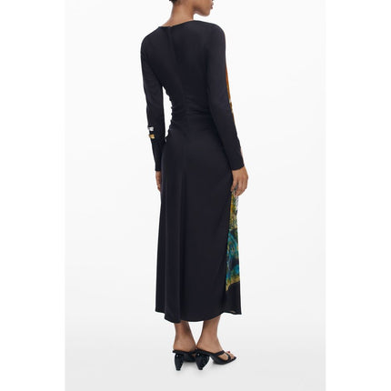 Desigual Nero Viscosa Womens Long Dress