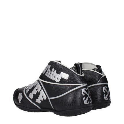 Off-White Black Leather High Top Sneakers