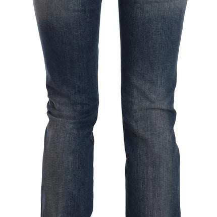 Ermanno Scervino Blue Washed Boot Cut Casual Denim Pants Jeans