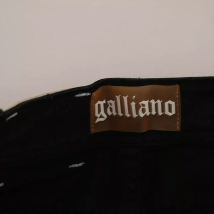 John Galliano Black Washed High Waist Flared Denim Casual Pants Jeans