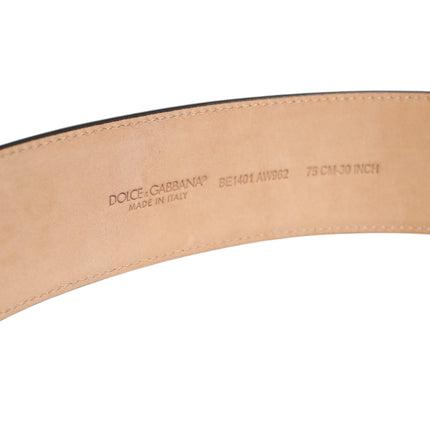 Dolce & Gabbana Brown Leather Classic Metal Oval Buckle Belt