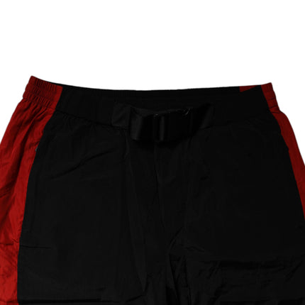 Dolce & Gabbana Black Red Leopard Print Nylon Jogger Pants