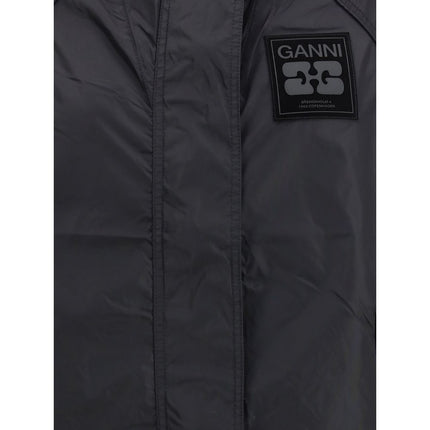 Ganni Black Nylon Shell Jacket