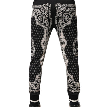 Dolce & Gabbana Black Cotton Bandana Jogger Sweatpants Pants