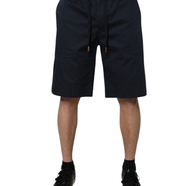 Dolce & Gabbana Navy Blue Cotton Stretch Men Bermuda Shorts