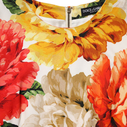 Dolce & Gabbana Multicolor Floral Print Viscose Sheath Dress