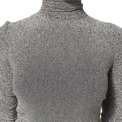 Dolce & Gabbana Gray Nylon Bodycon Sheath Long Sleeves Dress
