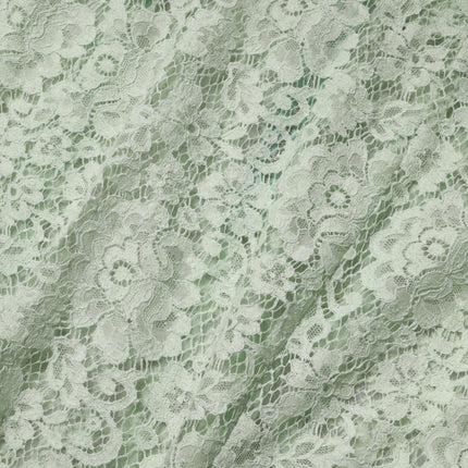 Dolce & Gabbana Mint Green Floral Lace Trim Midi Dress