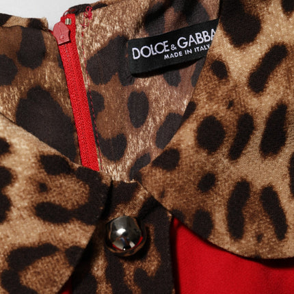 Dolce & Gabbana Red Leopard Viscose Sheath A-line Dress