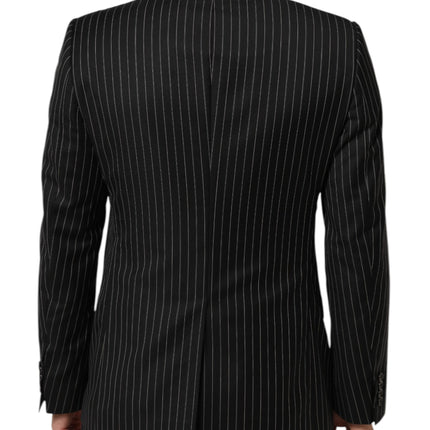Dolce & Gabbana Black Stripes MARTINI 1 Button Suit Blazer