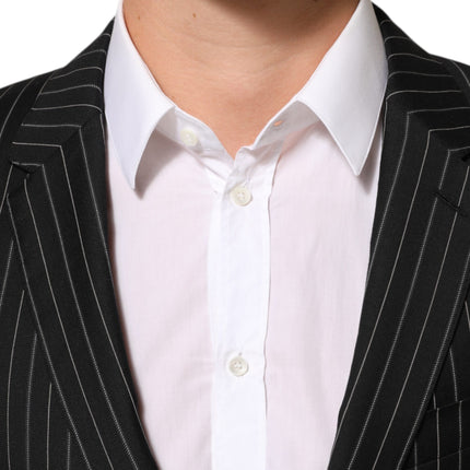 Dolce & Gabbana Black Stripes MARTINI 1 Button Suit Blazer