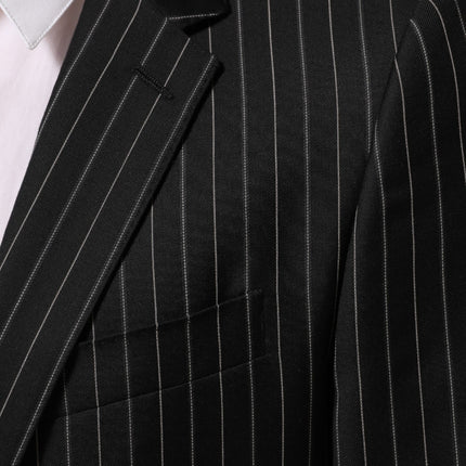 Dolce & Gabbana Black Stripes MARTINI 1 Button Suit Blazer
