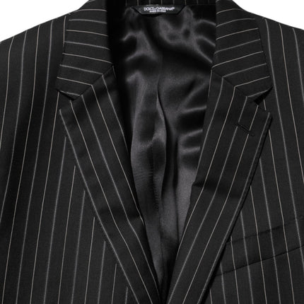 Dolce & Gabbana Black Stripes MARTINI 1 Button Suit Blazer