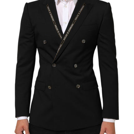 Dolce & Gabbana Black SICILIA Double Breasted Jacket Blazer