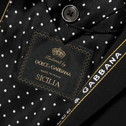 Dolce & Gabbana Black SICILIA Double Breasted Jacket Blazer