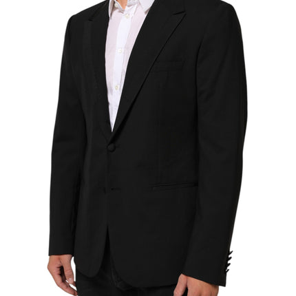 Dolce & Gabbana Black Wool 2 Buttons Suit Men Jacket Blazer