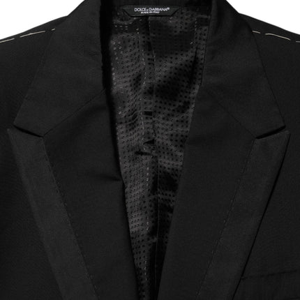 Dolce & Gabbana Black Wool 2 Buttons Suit Men Jacket Blazer