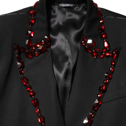 Dolce & Gabbana Black SICILIA Crystal Embellished Men Blazer