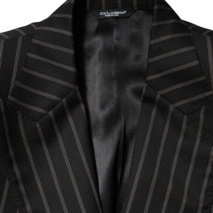 Dolce & Gabbana Black Stripes SICILIA 1 Button Suit Blazer