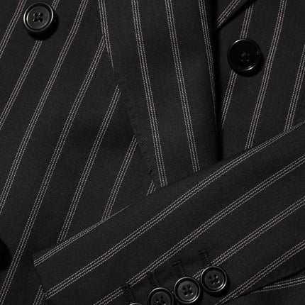 Dolce & Gabbana Black Stripes SICILIA 1 Button Suit Blazer