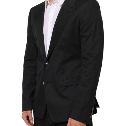 Dolce & Gabbana Black Cotton 2 Buttons Suit Jacket Blazer
