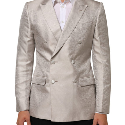 Dolce & Gabbana Beige MARTINI Double-Breasted Suit Blazer