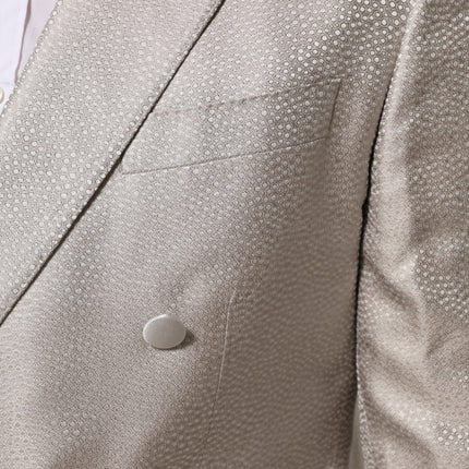 Dolce & Gabbana Beige MARTINI Double-Breasted Suit Blazer