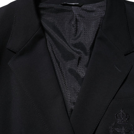 Dolce & Gabbana Black Viscose 2 Buttons Suit Jacket Blazer