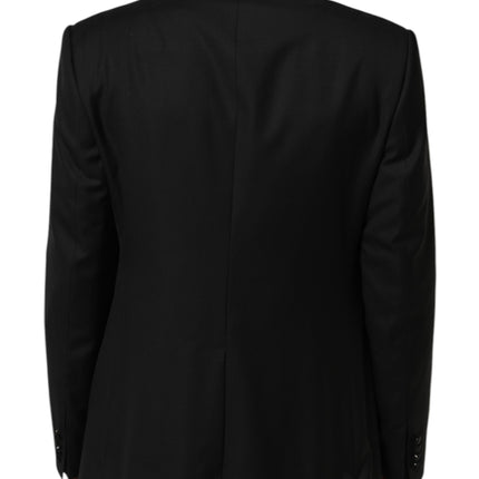 Dolce & Gabbana Black Wool GOLD 1 Button Men Suit Blazer