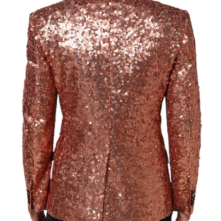 Dolce & Gabbana Pink Sequin SICILIA 1 Button Men Suit Blazer