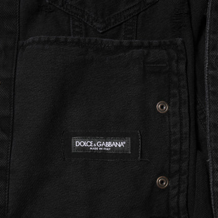 Dolce & Gabbana Black Cotton Stretch Denim Blouson Jacket