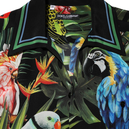 Dolce & Gabbana Multicolor Parrot Print Lounge Casual Shirt