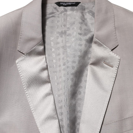 Dolce & Gabbana Light Gray Wool 2 Piece MARTINI Formal Suit