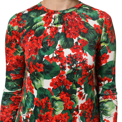 Dolce & Gabbana Multicolor Floral Short Portofino Dress