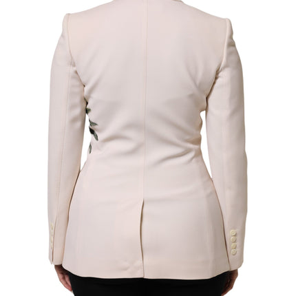 Dolce & Gabbana Beige Embroidered Single Breasted Jacket