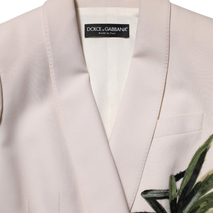 Dolce & Gabbana Beige Embroidered Single Breasted Jacket