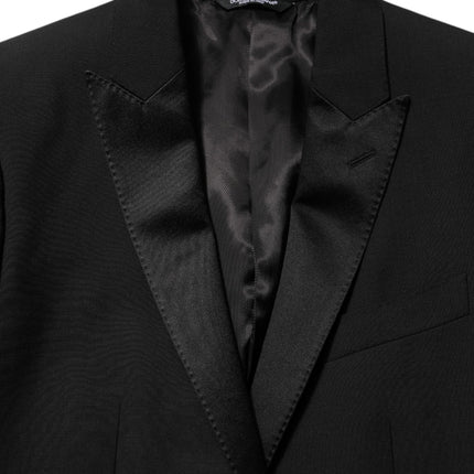 Dolce & Gabbana Black Wool MARTINI 2 Button Men Suit Blazer
