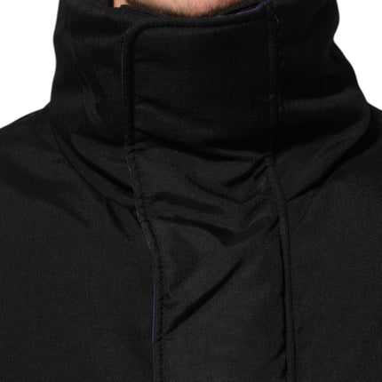 Dolce & Gabbana Black Nylon Puffer Men Full Zip Jacket