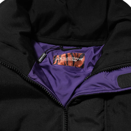 Dolce & Gabbana Black Nylon Puffer Men Full Zip Jacket