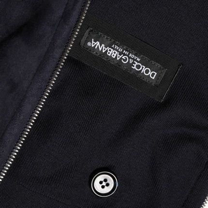Dolce & Gabbana Black Leather Full Zip Hooded Blouson Jacket