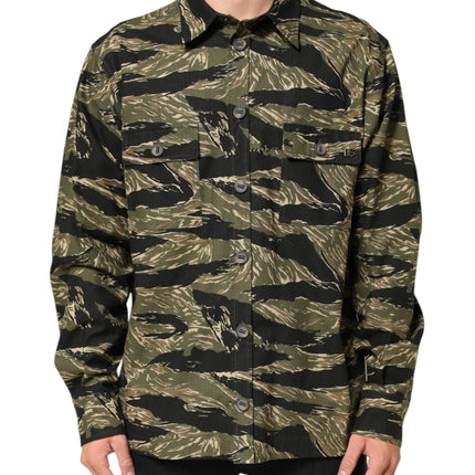 Dolce & Gabbana Multicolor Camouflage Cotton Casual Shirt