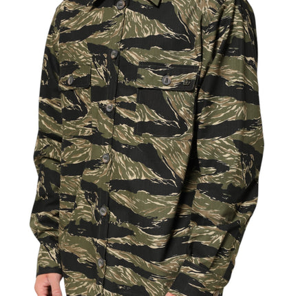 Dolce & Gabbana Multicolor Camouflage Cotton Casual Shirt