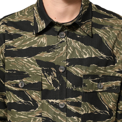 Dolce & Gabbana Multicolor Camouflage Cotton Casual Shirt