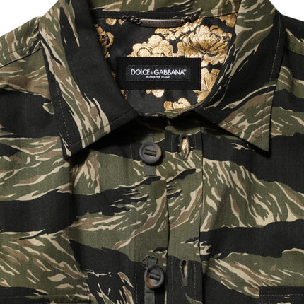 Dolce & Gabbana Multicolor Camouflage Cotton Casual Shirt