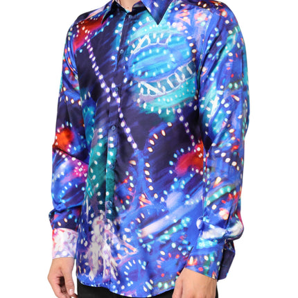 Dolce & Gabbana Multicolor Luminarie MARTINI Slim Men Shirt