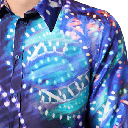 Dolce & Gabbana Multicolor Luminarie MARTINI Slim Men Shirt