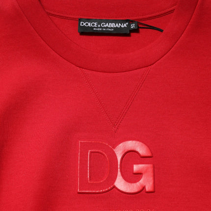 Dolce & Gabbana Red DG Logo Crew Neck Men Sweatshirt Sweater