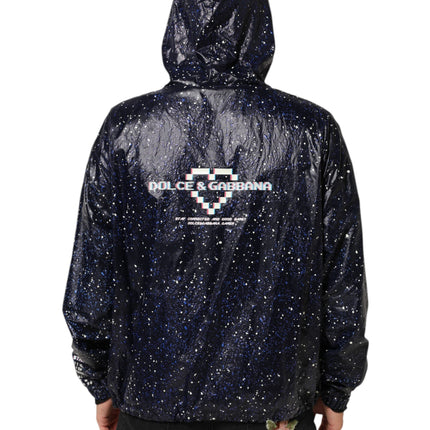 Dolce & Gabbana Blue D&G Game Hooded Men Sweatshirt Sweater