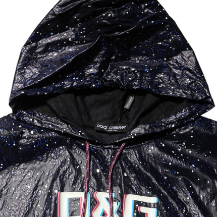 Dolce & Gabbana Blue D&G Game Hooded Men Sweatshirt Sweater