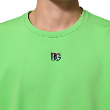 Dolce & Gabbana Green Logo Crew Neck Short Sleeves T-shirt